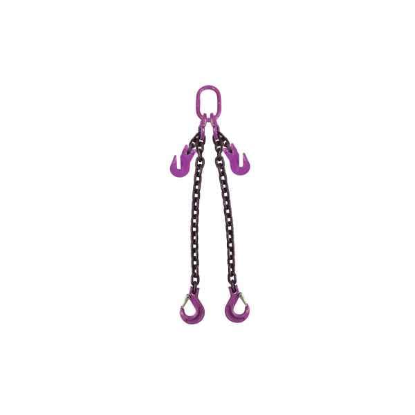 Us Cargo Control 3/4" x 5' - Adjustable 2 Leg Chain Sling w/ Sling Hooks - Grade 100 34G100DOSA-5 - main
